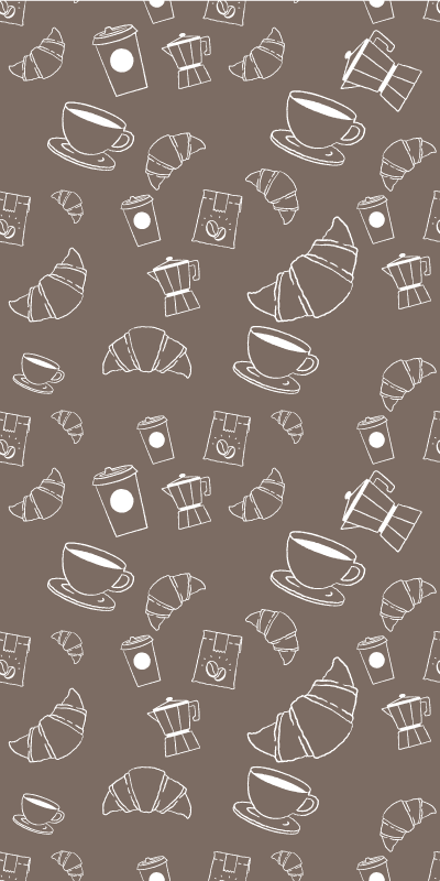 Vinylový koberec do kuchyne café croissant patron - Tenstickers