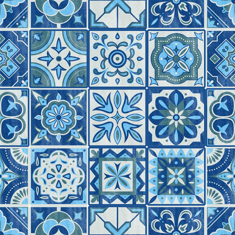 Vinylový koberec do kuchyne s dekórom talavera dlažby - Tenstickers