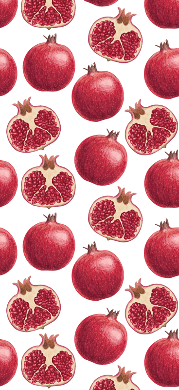 Vinylový koberec do kuchyne s farebným vzorom granátov - Tenstickers