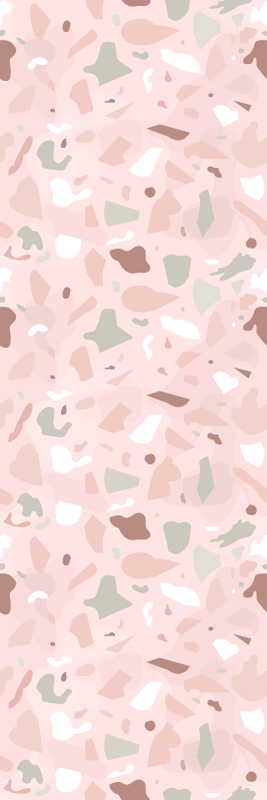 Vinylový koberec do kuchyne v ružových terrazzo odtieňoch - Tenstickers