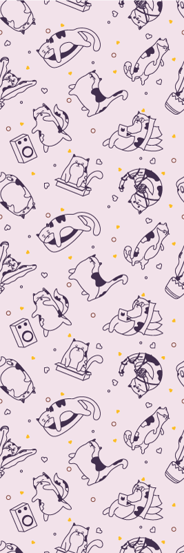 Vinylový koberec do spálne s motívom mačacej kapely - Tenstickers