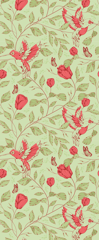 Vinylový koberec do spálne s červenými tulipánmi - Tenstickers