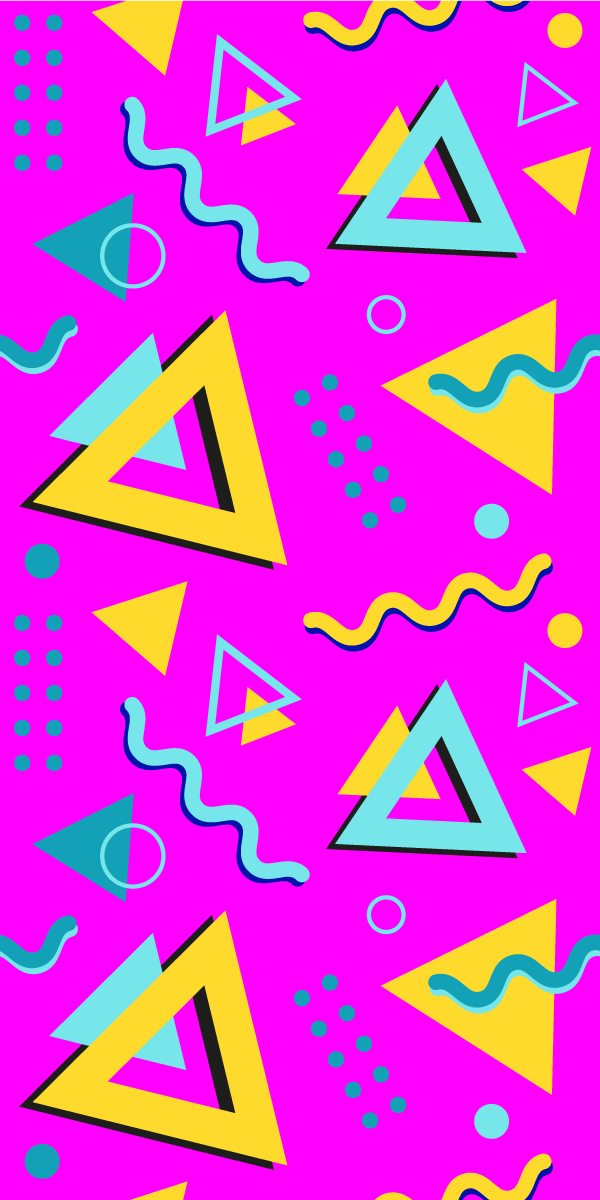 Vinylový koberec do spálne memphis retro geometria 80. - Tenstickers