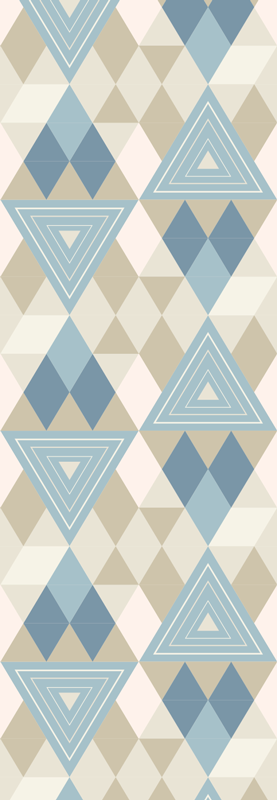 Vinylový koberec do spálne s geometrickým modrým vzorom - Tenstickers