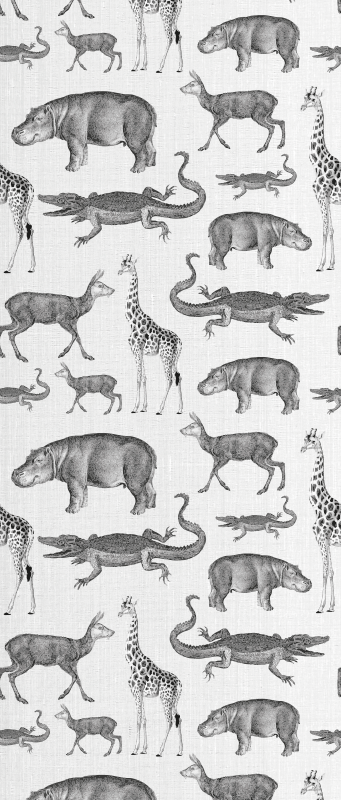 Vinylový koberec do spálne so safari zvieratami a stromami - Tenstickers