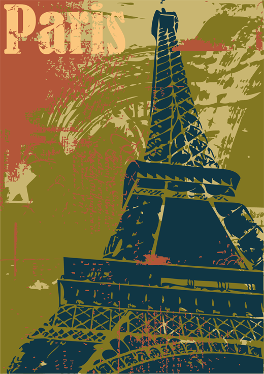 Vinylový koberec do spálne s dekoráciou paríž - Tenstickers