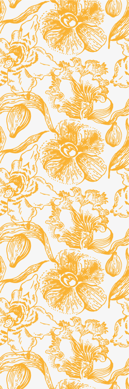 Vinylový koberec pre kanceláriu s motívom žltých orchideí - Tenstickers