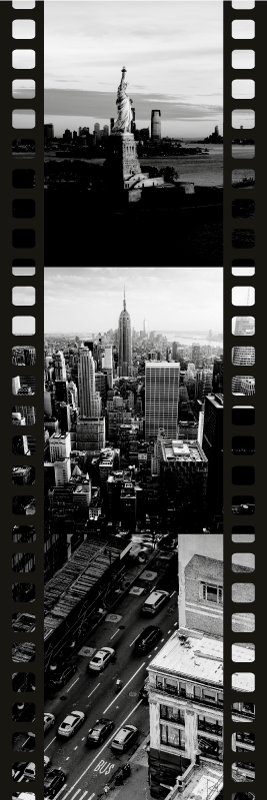Vinylový koberec do spálne s kolážou fotografií nyc - Tenstickers