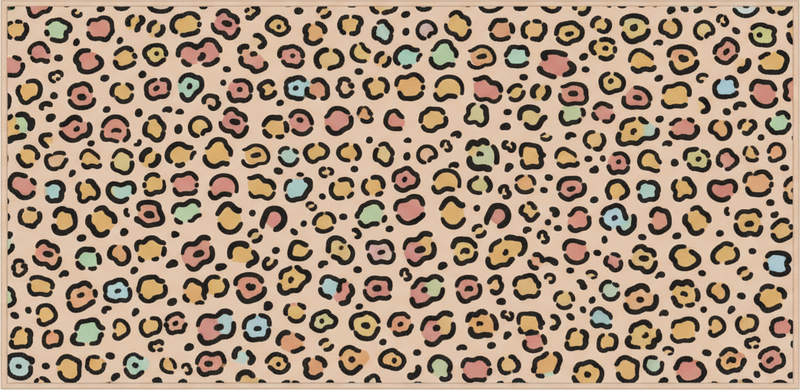 Vinylový koberec do spálne s pastelovým potlačou leopardov - Tenstickers