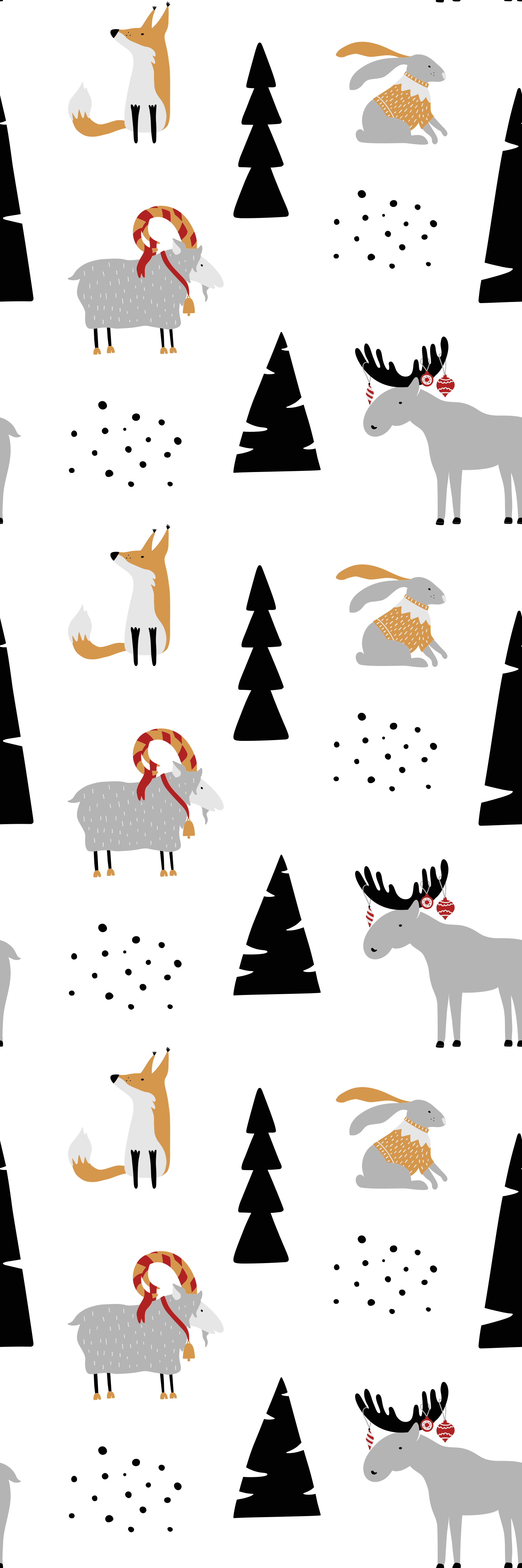 Vinylový koberec do spálne so zimnými zvieratami - Tenstickers