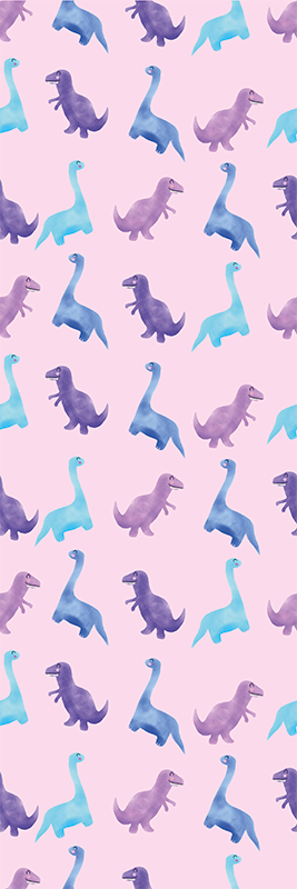 Vinylový koberec do spálne s ružovými dinosaurami na pozadí - Tenstickers