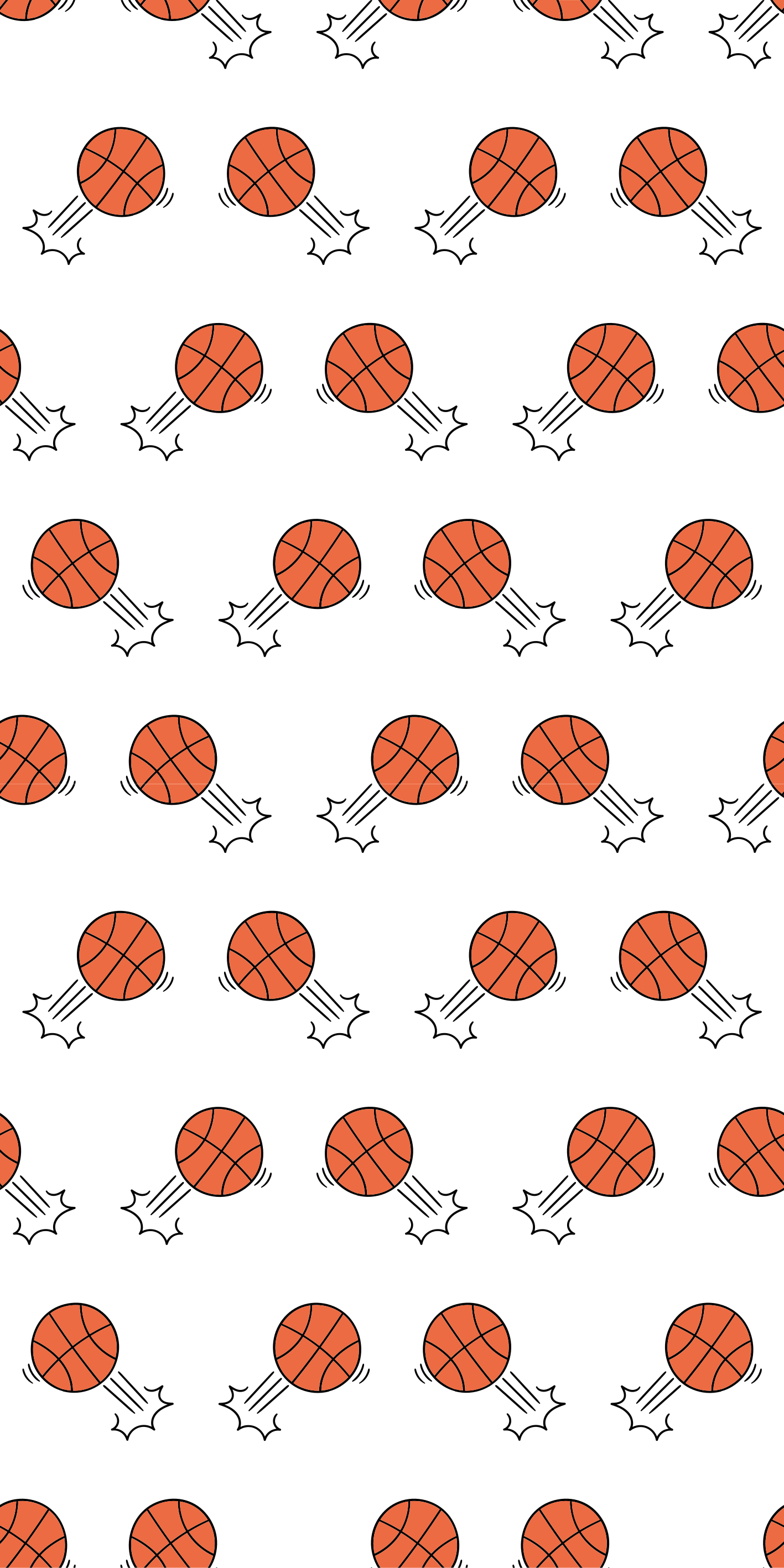 Vinylový koberec do spálne s pozadím kreslených basketbalov - Tenstickers