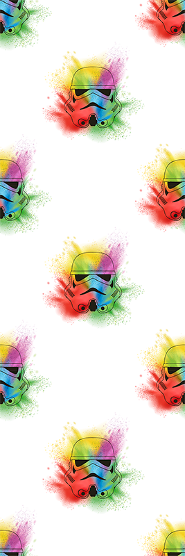 Vinylový koberec do spálne s bielymi hlavami trooperov - Tenstickers