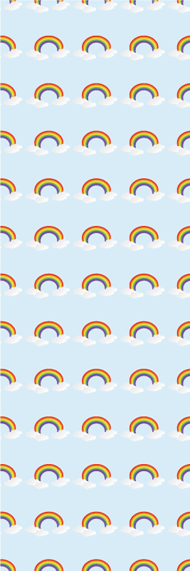 Vinylový koberec do spálne farebná dúha a oblaky - Tenstickers