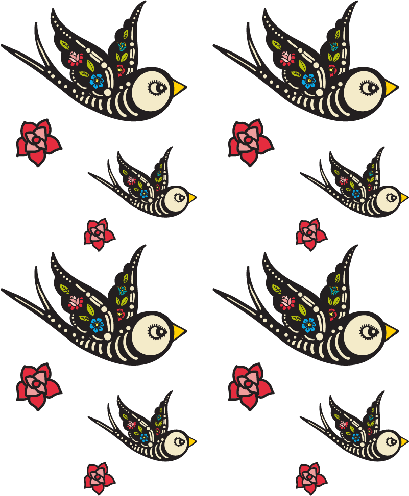 Vinylový koberec do spálne mexické vtáčiky - Tenstickers