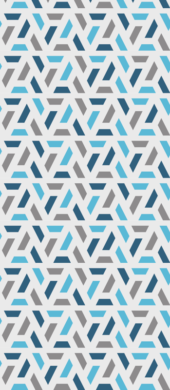Severský vinylový koberec modrozelený geometrický vzor - Tenstickers