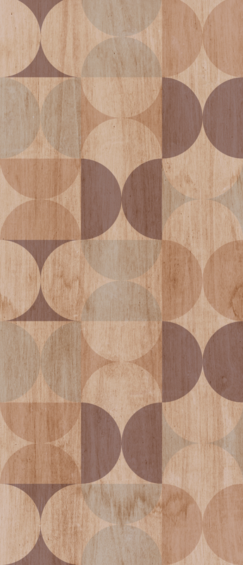 Severský vinylový koberec hnedý geometrický drevený vzor - Tenstickers