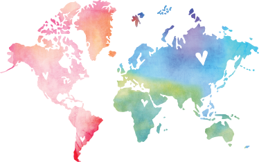 Vinylový koberec s mapou sveta akvarelová textúra farieb - Tenstickers