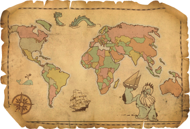 Vinylový koberec s mapou sveta starožitný dizajn - Tenstickers