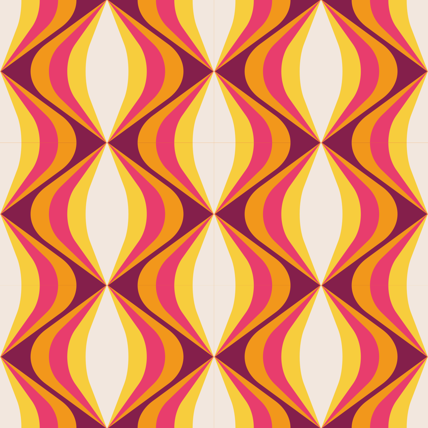 Vinylový koberec vintage retro oranžová vlna - Tenstickers