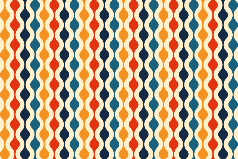 Vinylový koberec vintage 70s vlna - Tenstickers