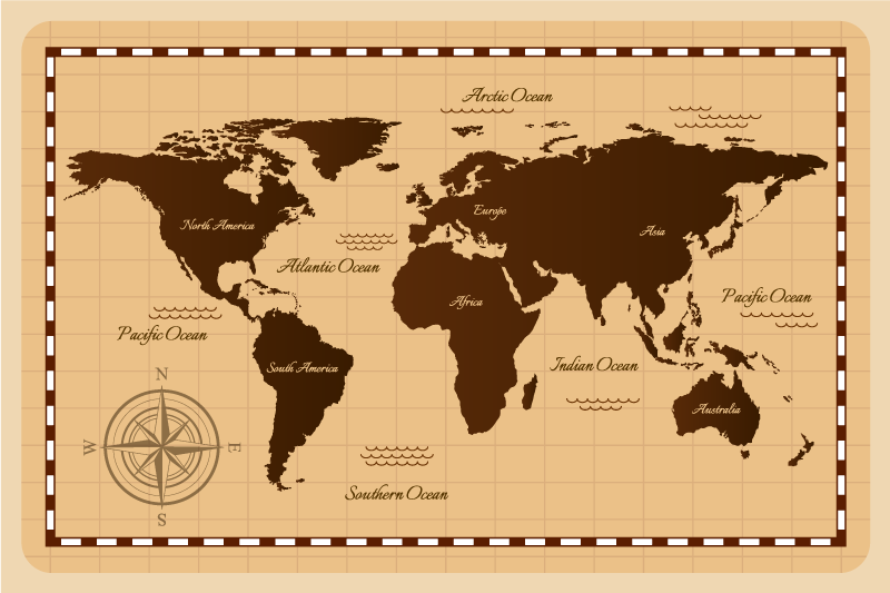 Vinylový koberec s mapou sveta atlas - Tenstickers
