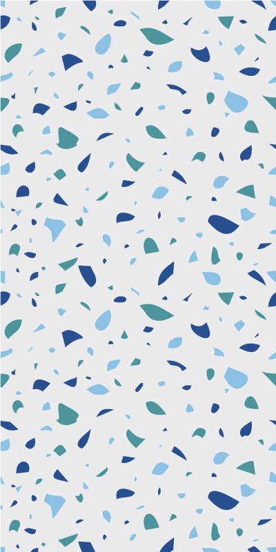 Vzorovaný vinylový koberec modré tóny terrazzo - Tenstickers