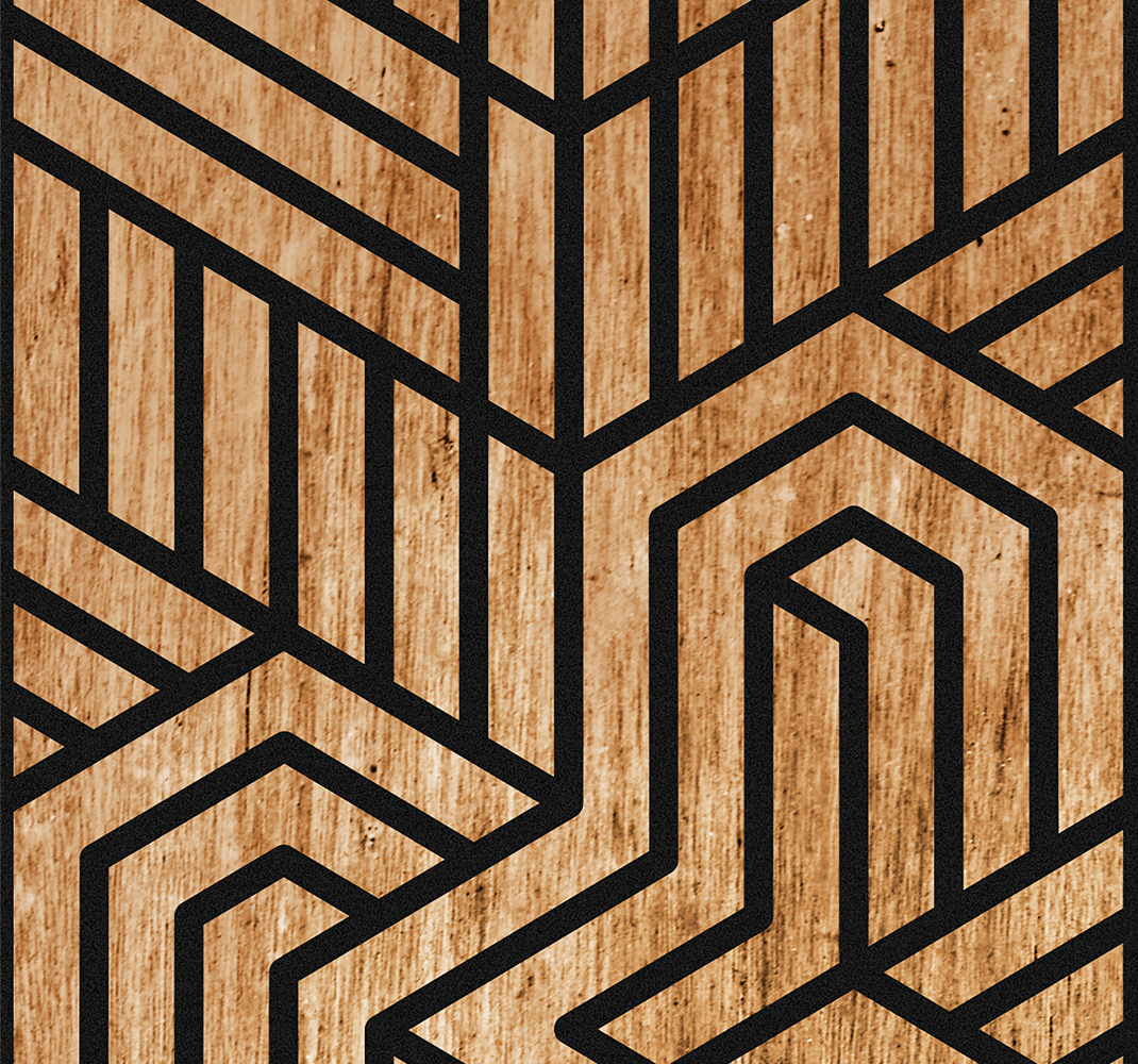 Vzorovaný vinylový koberec drevená geometria - Tenstickers