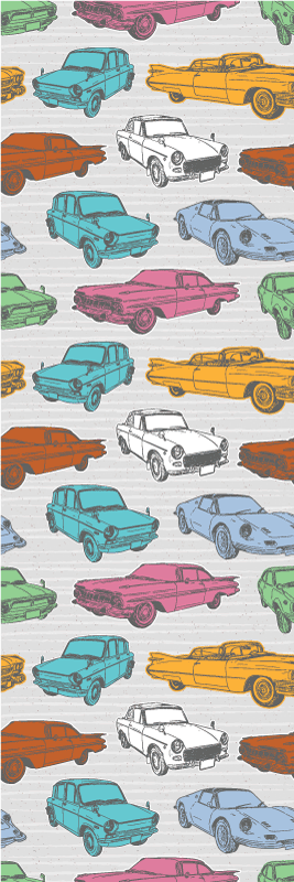 Vinylový koberec vintage farebné klasické autá - Tenstickers