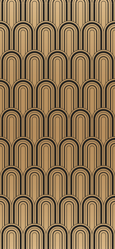 Vinylový koberec vintage s dekorom zlatého oblúka - Tenstickers