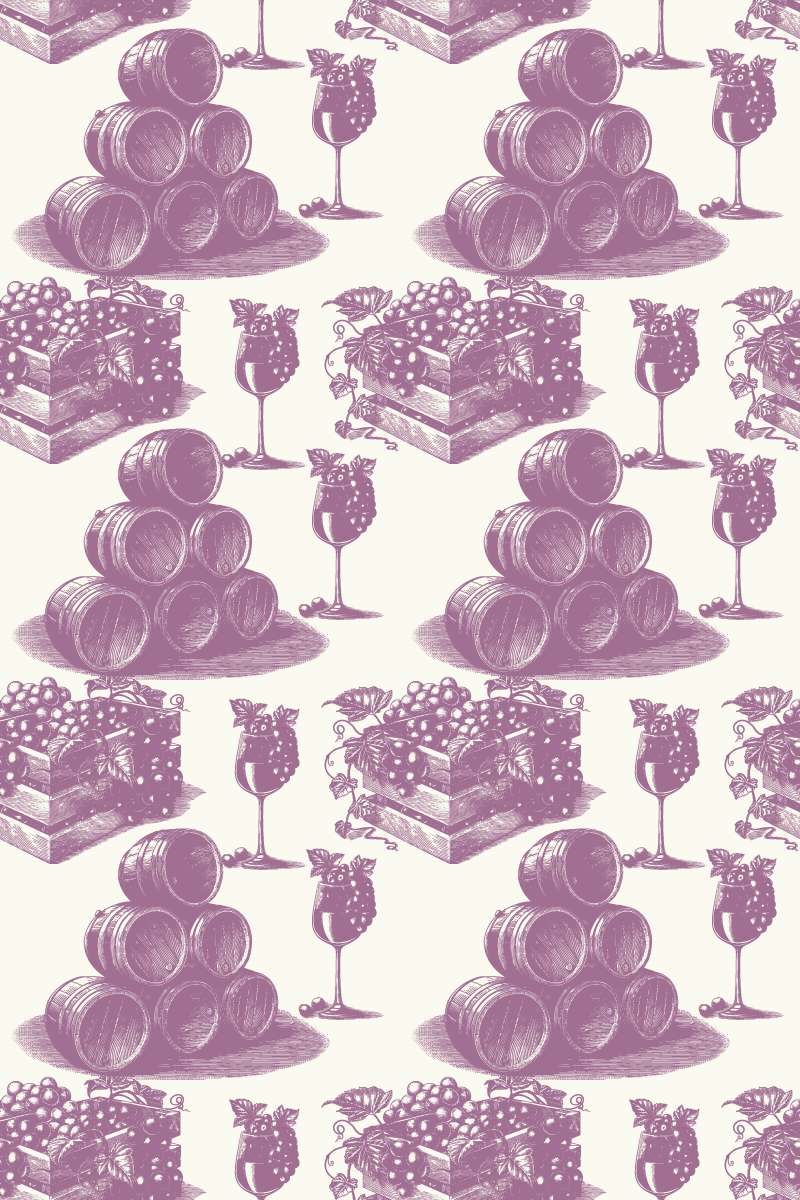 Vinylový koberec vintage s francúzskym vzorom vo fialovej - Tenstickers