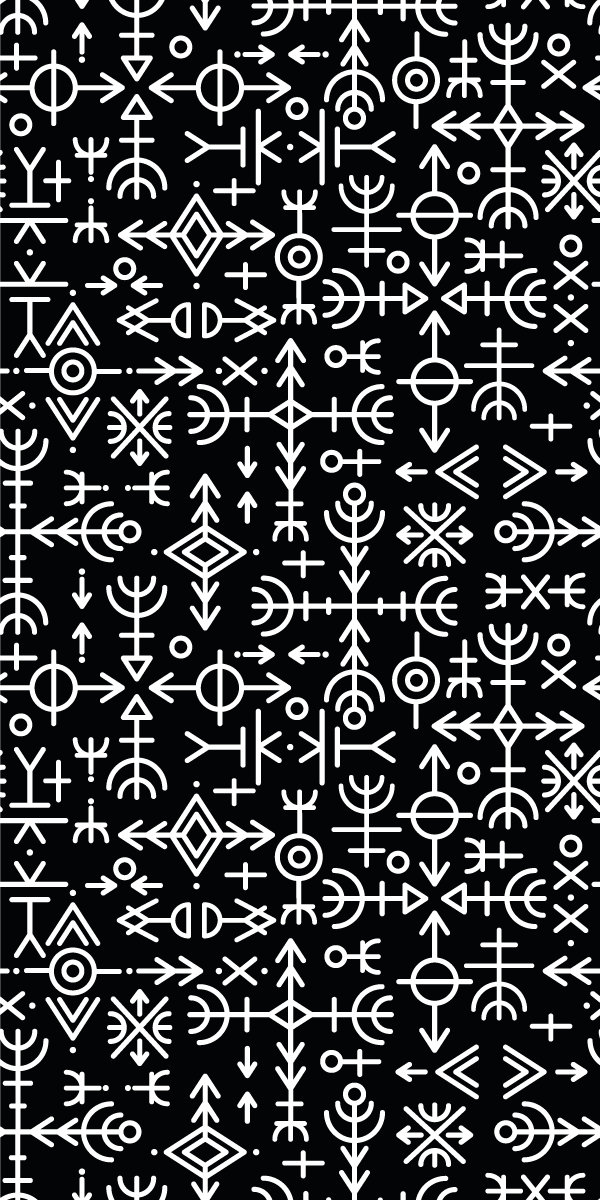 Vinylový koberec vintage s vikingskými symbolmi - Tenstickers