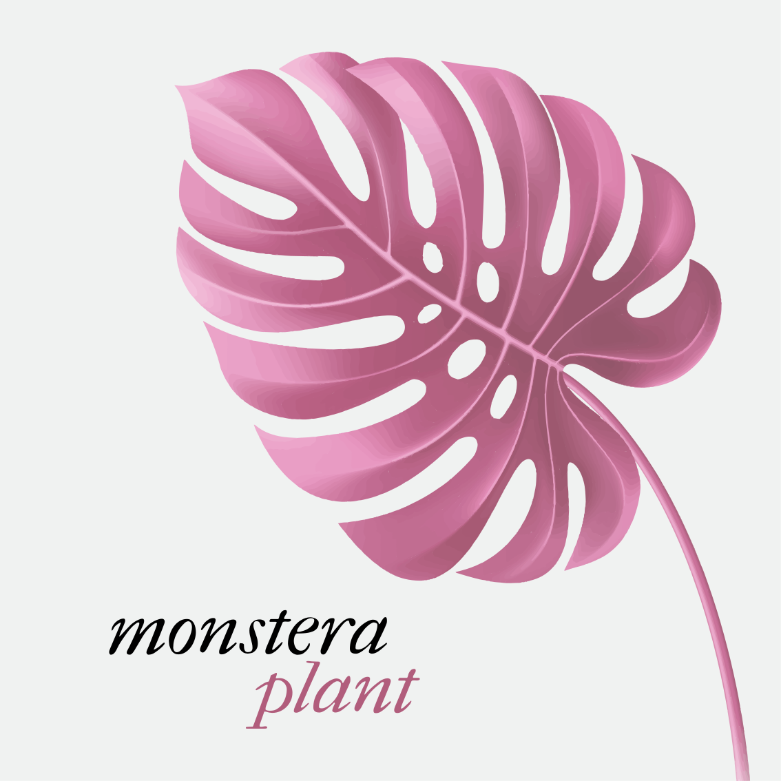 Vinylový koberec citáty ružový minimalistický monstera 5 - Tenstickers