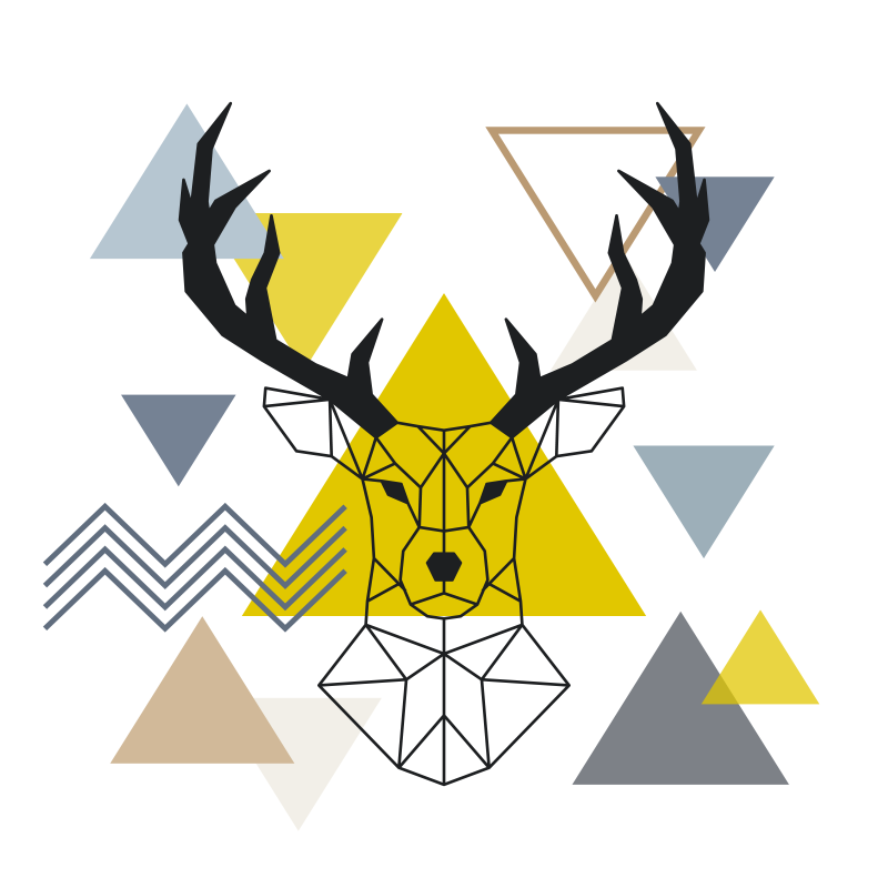 Vinylový koberec s geometrickými tvarmi geometrický jeleň - Tenstickers