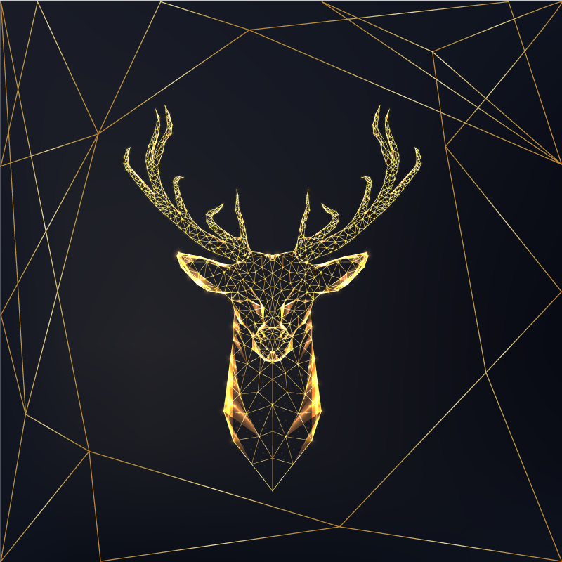 Vinylový koberec s geometrickými tvarmi zlatý jeleň - Tenstickers