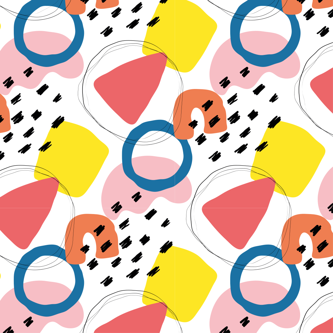 Vinylový koberec s geometrickými tvarmi umelecký vzor - Tenstickers