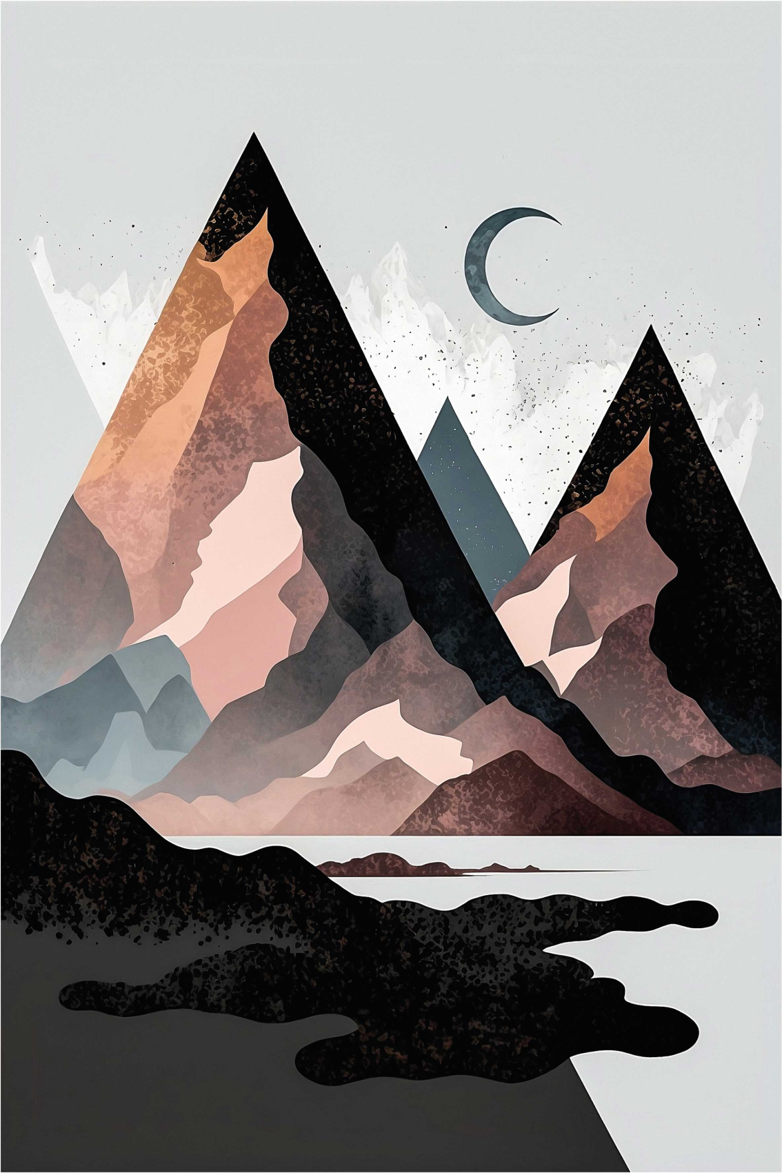 Vinylový koberec s geometrickými tvarmi severské hory - Tenstickers