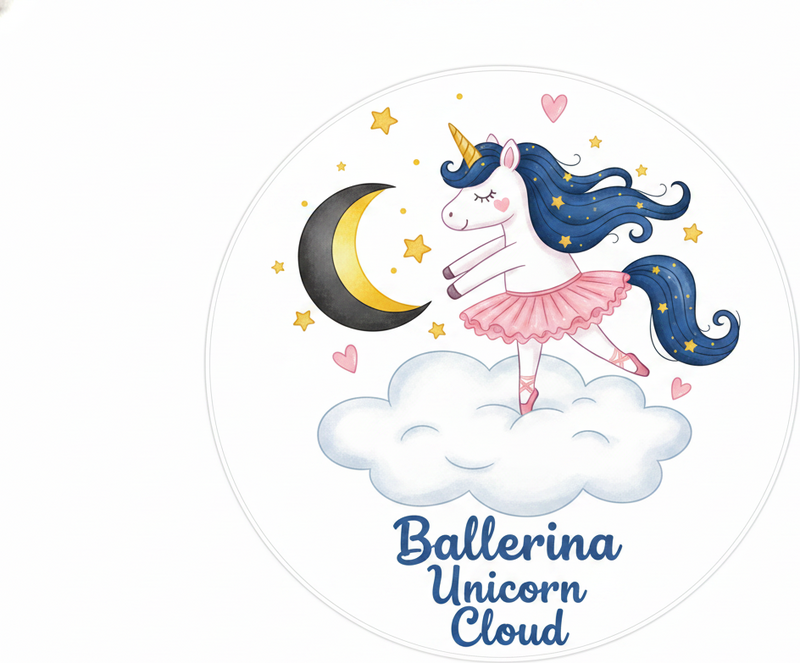 Detský vinylový koberec baletka jednorožec na oblaku - Tenstickers