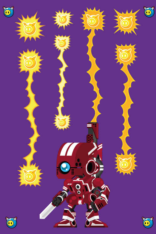 Detský vinylový hry robot strieľajúci hore - Tenstickers