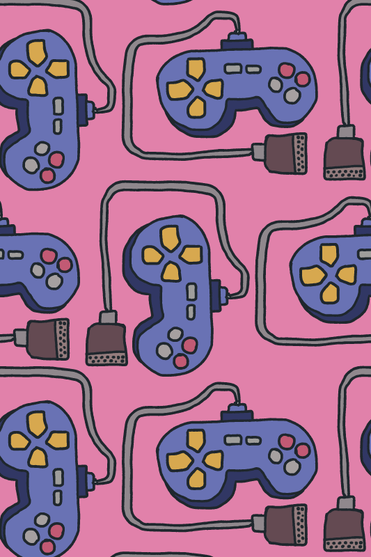 Detský vinylový hry s retro ovládačom vzor - Tenstickers