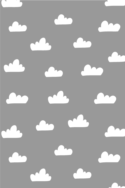 Sivý vinylový koberec oblaky na oblohe - Tenstickers