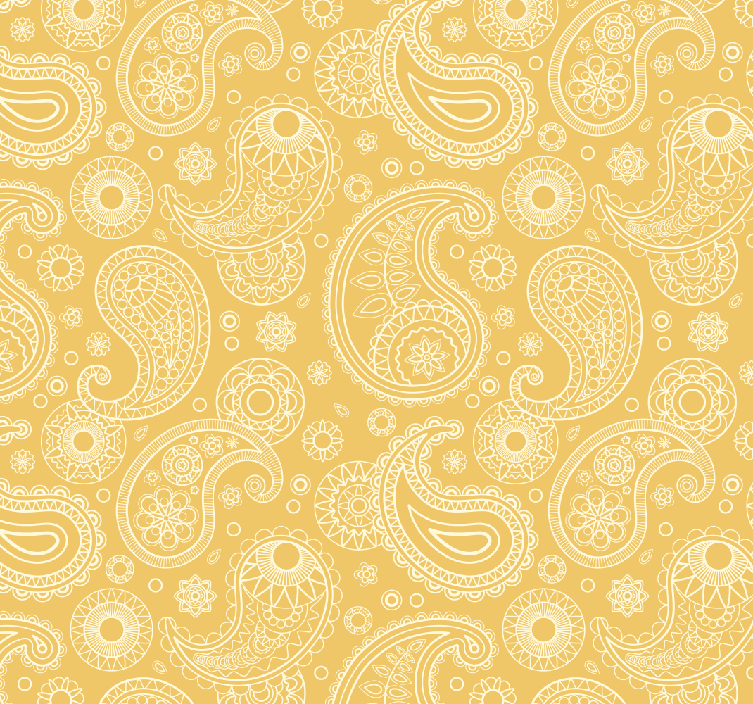 Žltý vinylový koberec arabský paisley - Tenstickers