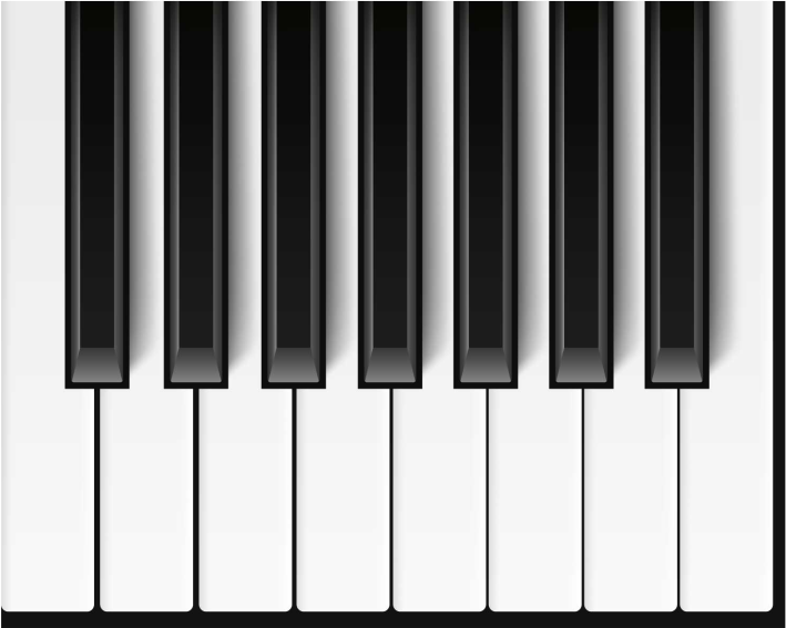 Biely vinylový koberec klávesy piana - Tenstickers