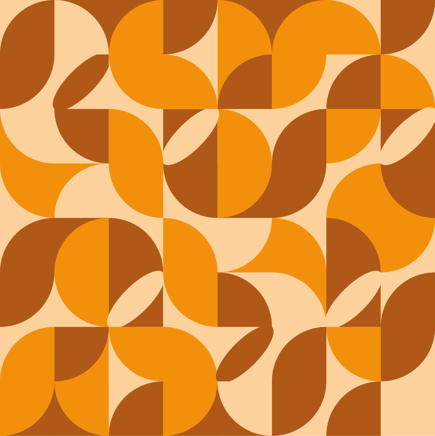 Oranžový vinylový koberec s retro oranžovými motívmi - Tenstickers