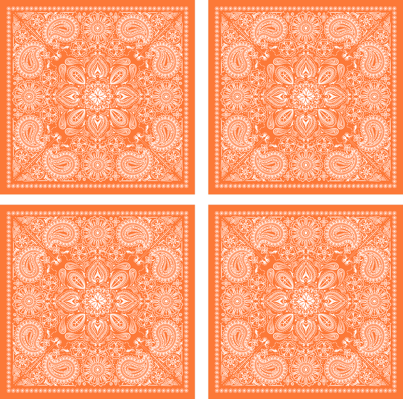 Oranžový vinylový koberec s paisley dlažbou - Tenstickers