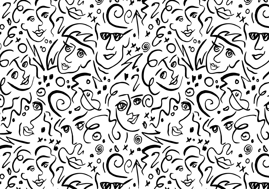 čierny vinylový koberec s čierno-bielym graffiti umením - Tenstickers