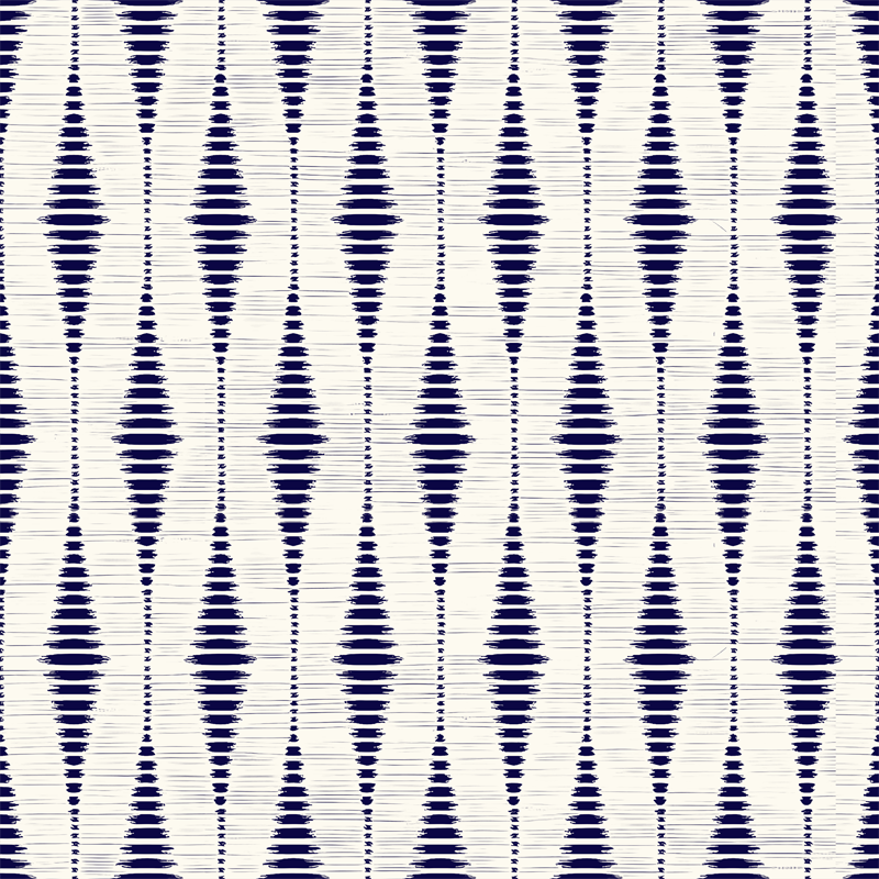 Vinylový koberec na balkón v námorníckej modrej ikat - Tenstickers