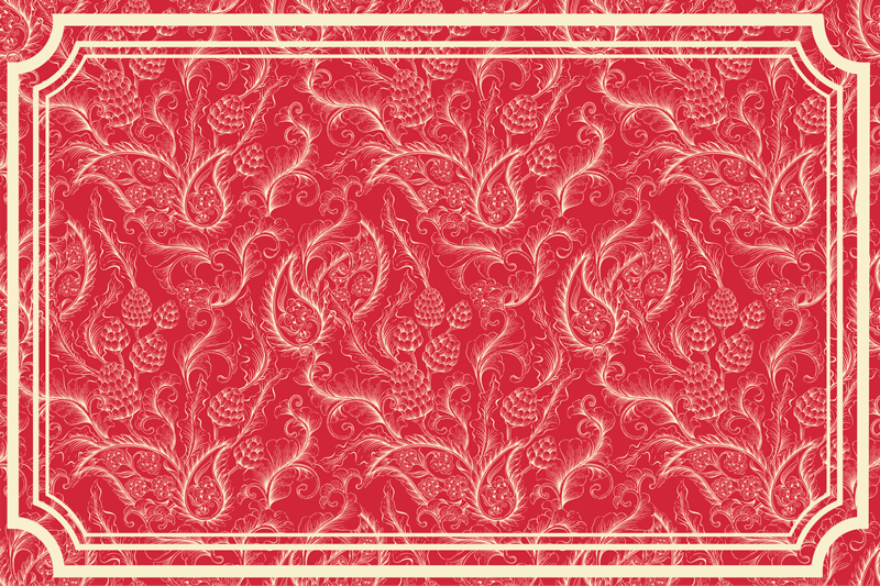 Červený vinylový koberec s paisley ilustráciou - Tenstickers