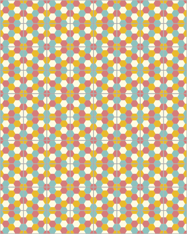 Farebný šesťuholník geometrický vinyl koberec - Tenstickers