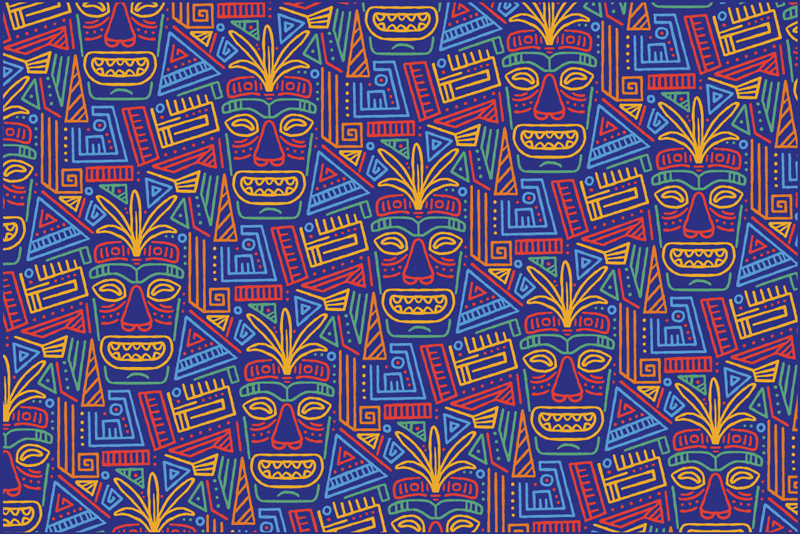 etnický vinylový koberec colorful Mandala Pattern Overlay - Tenstickers